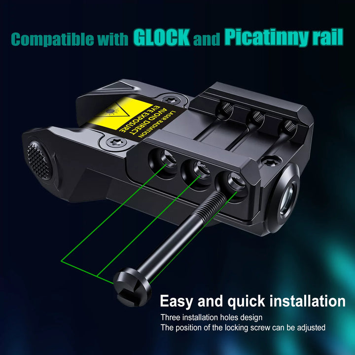 Micro Green Laser for Weapons - 21mm <tc>Rail</tc> - Rechargeable