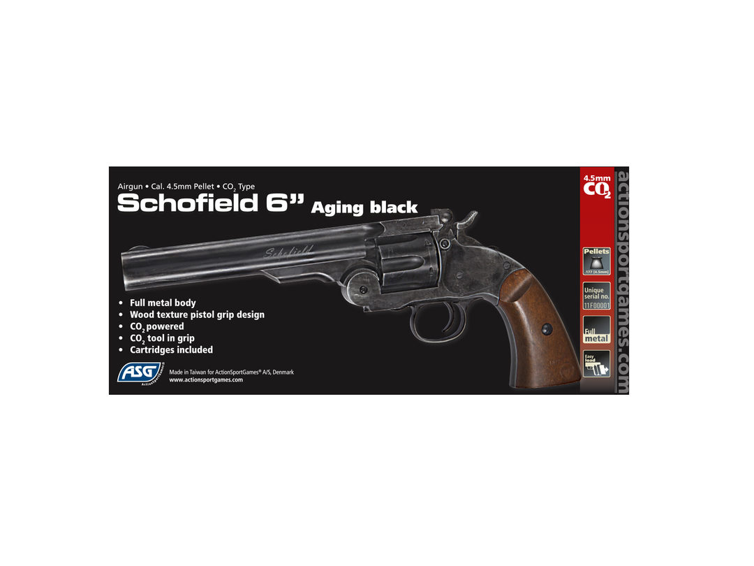 Schofield No.3 Revolver - 4.5mm Pellets - Verouderd Zwart