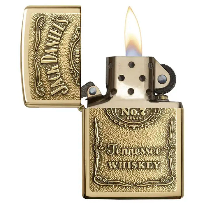 Zippo Aansteker - Jack Daniels Logo - Messingkleurige Aansteker