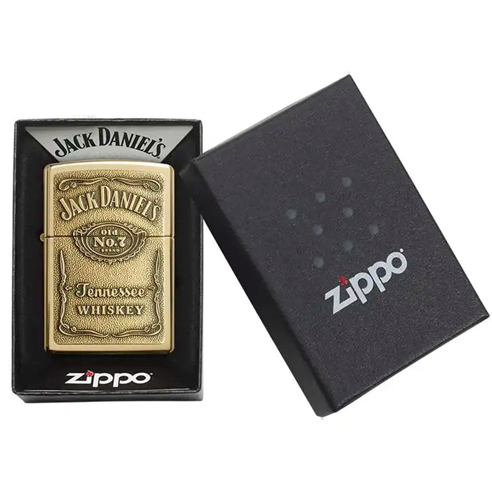 Zippo Aansteker - Jack Daniels Logo - Messingkleurige Aansteker