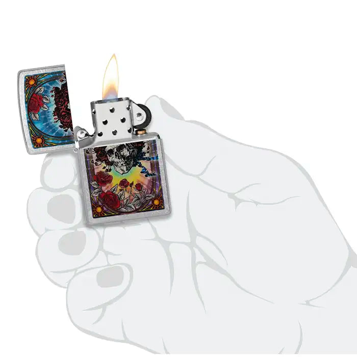 Zippo – Grateful Dead «Skull & Roses» – Street Chrome Lighter