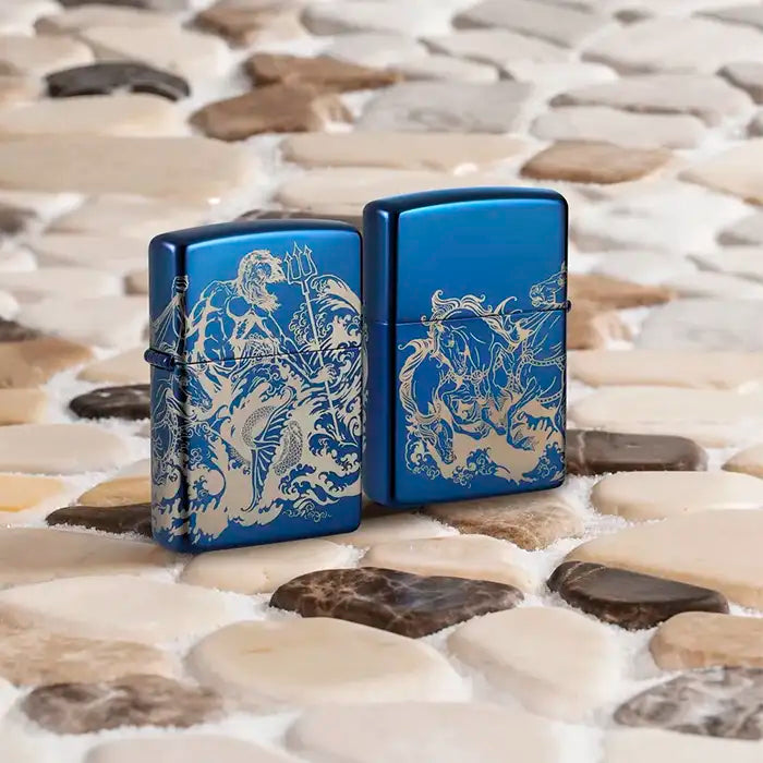 Zippo Lighter - Poseidon Atlantis Design