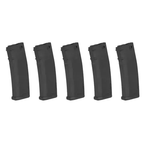 5stk S-Magasin til M4/M16 Airsoft - 380skudds Hi-Cap Svart - Game-On.no