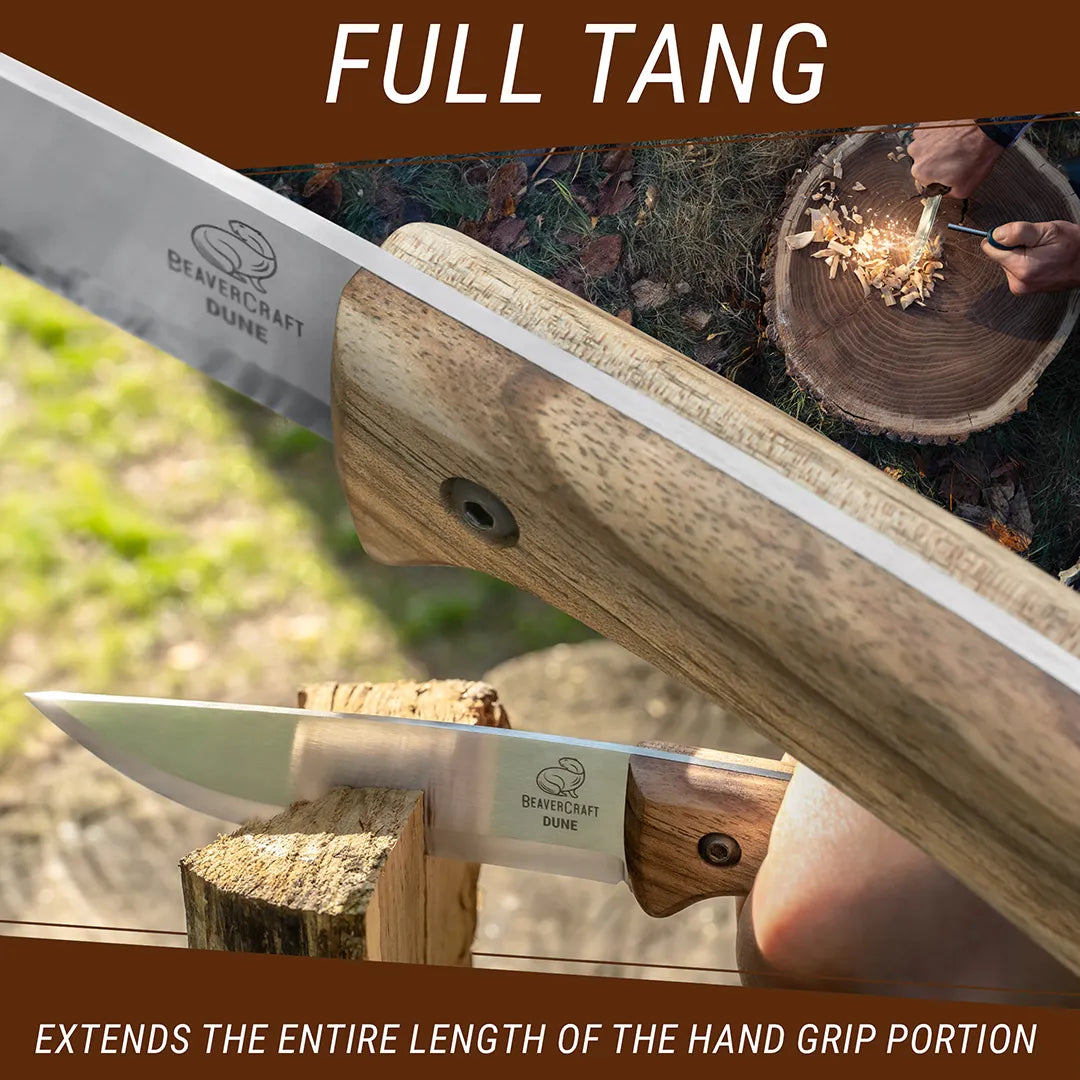 BeaverCraft Dune Bushcraftkniv m/Slire - gjennomgående tange