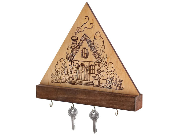 BeaverCraft DIY Trebrenningssett - Nøkkelholder - ferdig nøkkelholder