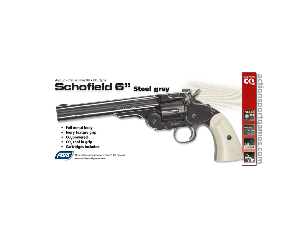 Schofield No. 3 Revolver - Volledig Metaal - 4.5mm BB - Ivoor Nikkel