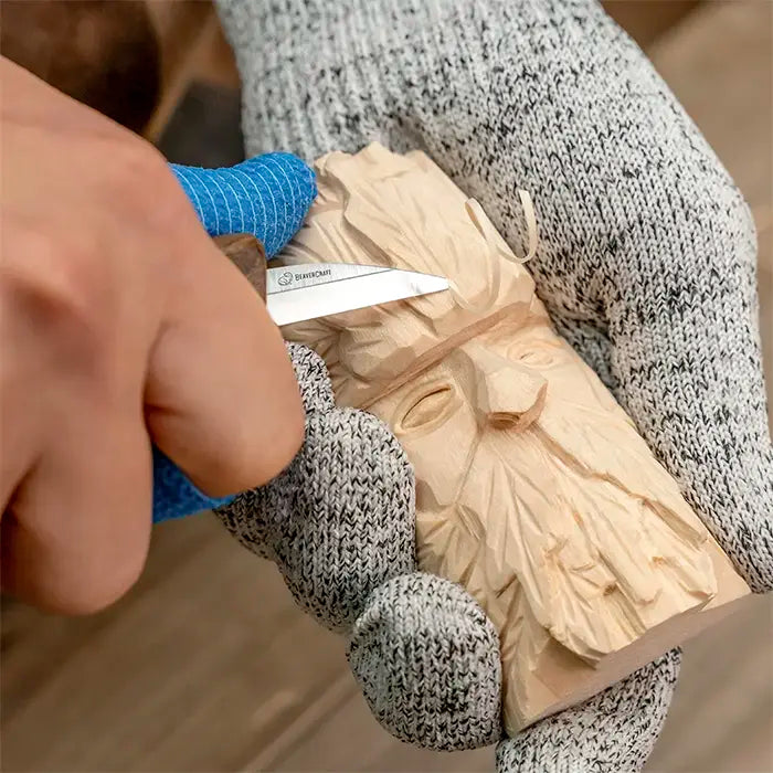 Deluxe houtsnijwerkmessenset - lederen tas