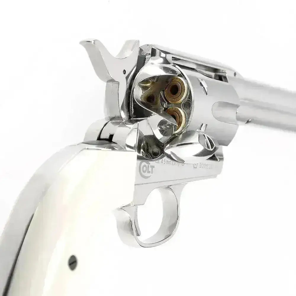 Colt Peacemaker SAA .45 - 4.5mm BB - Nickel - PAKKESETT - Game-On.no