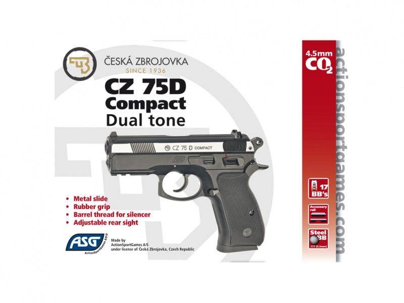 CZ 75D Compact Luftpistol - Sølv - 4.5mm BB - gameon.eu