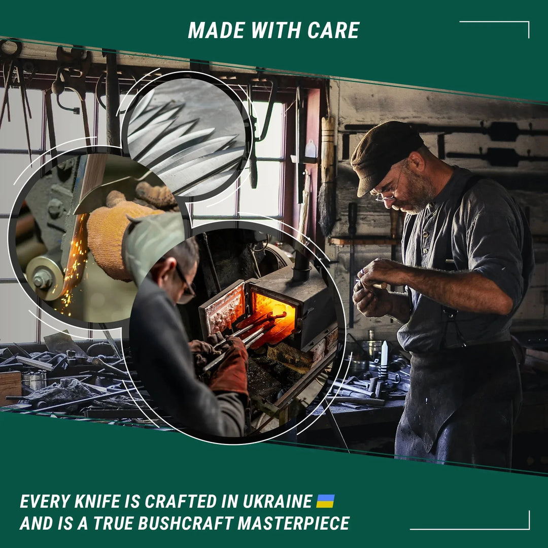 Dusk Turkniv - Karbonstål og Valnøtt med Tennstål og Paracord - Game-On.no