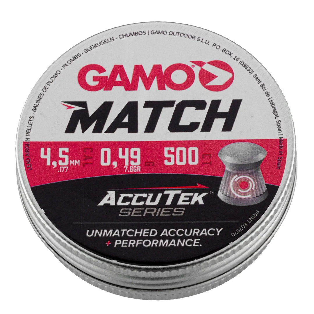 Gamo - AccuTek Match 4.5mm Pellets - 7.6gr / 0.49g - 250stk - Game-On.no