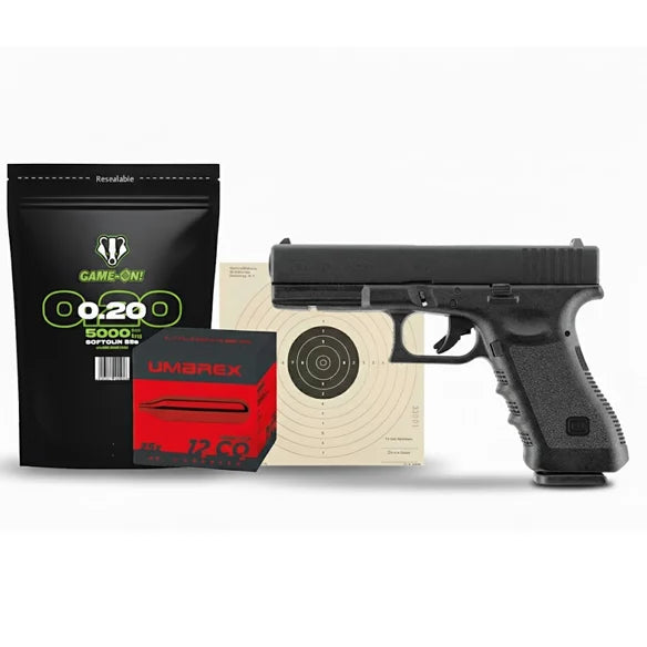 Glock 17 Airsoft GBB Gasspistol – Blowback 6mm - Pakkesett - Game-On.no