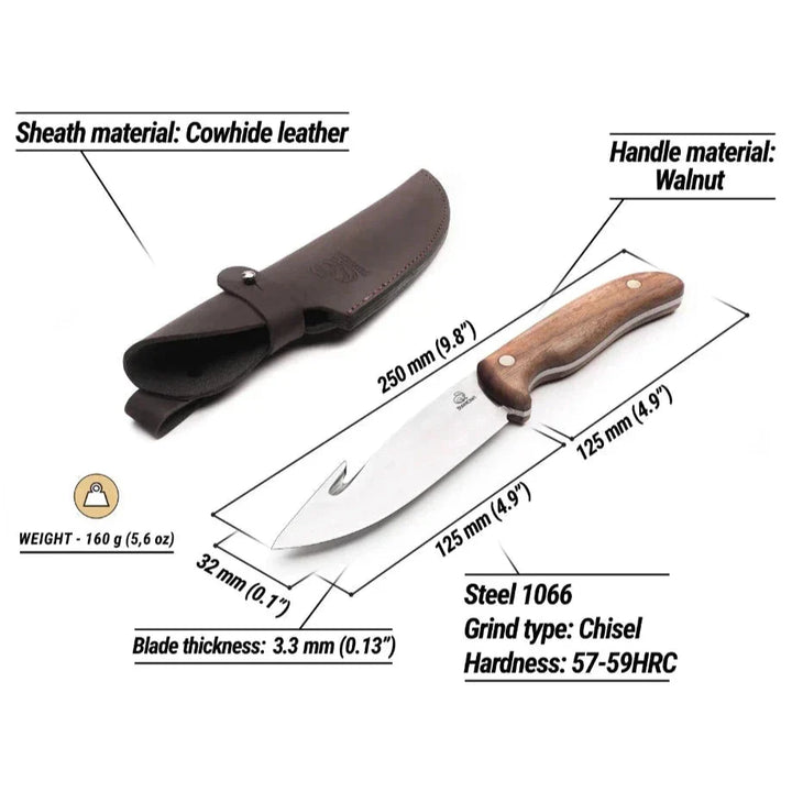 GTK1 – Hunting knife with leather sheath