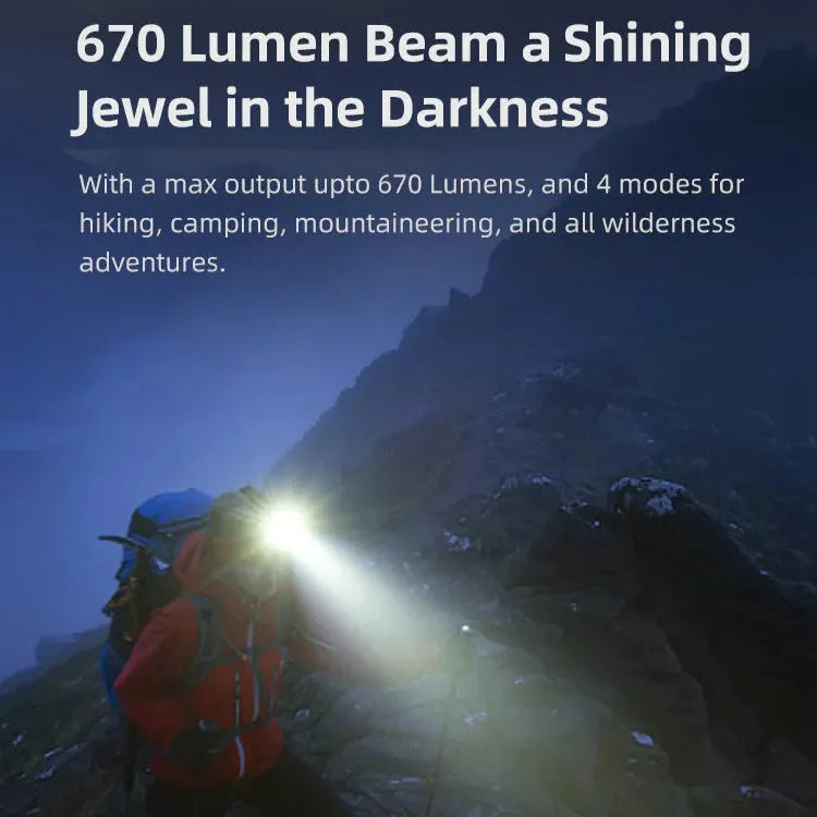 Klarus - HM3 - Vanntett Multifunksjon Hodelykt - 670 Lumen - Game-On.no