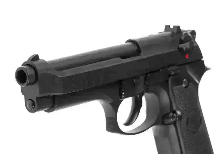 LS - M9 Classic Gass Softgun med Blowback - Svart - Game-On.no