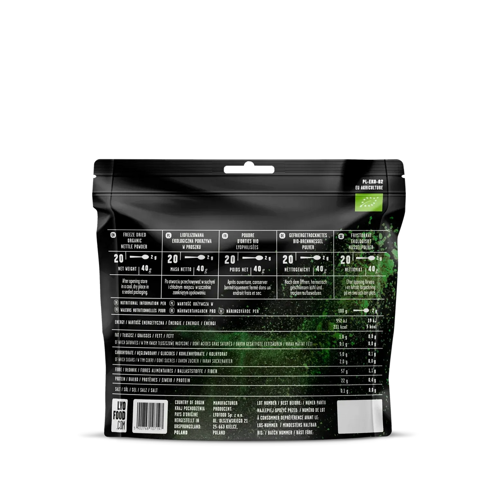 LYOFOOD Økologisk Neslepulver – Supergrønt for smoothie, suppe og bakst - Game-On.no