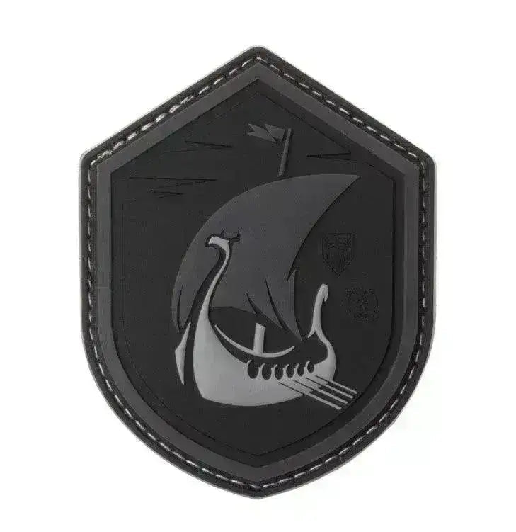 Patch - Vikingskip - Svart Drageskip - Game-On.no