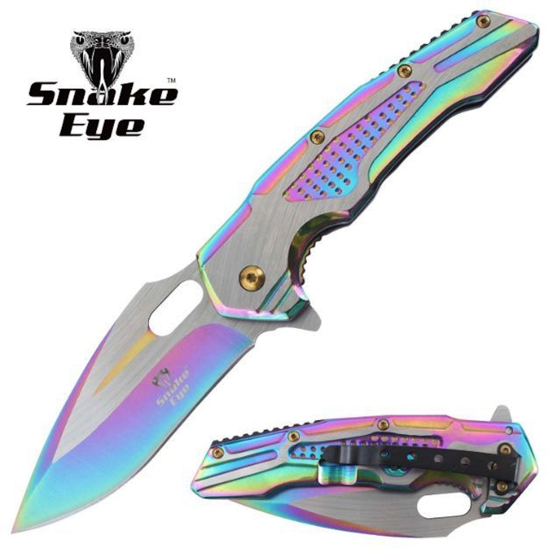 Snake Eye - Taktisk Heavy Duty Foldekniv - Rainbow - Game-On.no