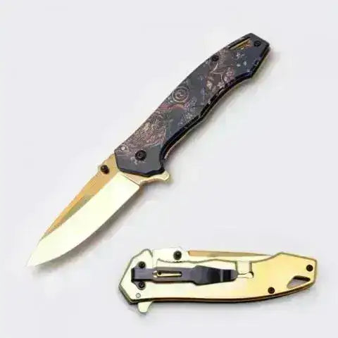 Taktisk Foldekniv med Pivot Kulelager - Gull - Game-On.no