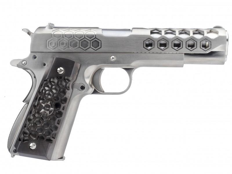 WE - 1911 Hex Style Silver - Gass Softgun med Blowback - gameon.eu