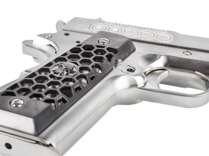 WE - 1911 Hex Style Silver - Gass Softgun med Blowback - gameon.eu