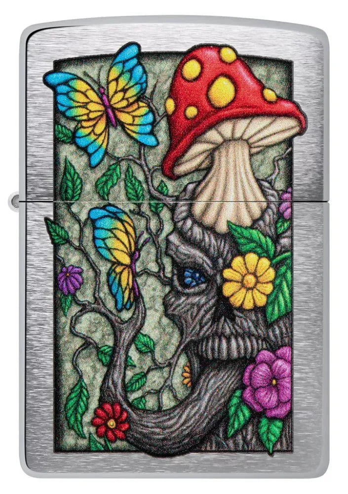 Zippo - Freaky Nature Design - Brushed Chrome - Game-On.no