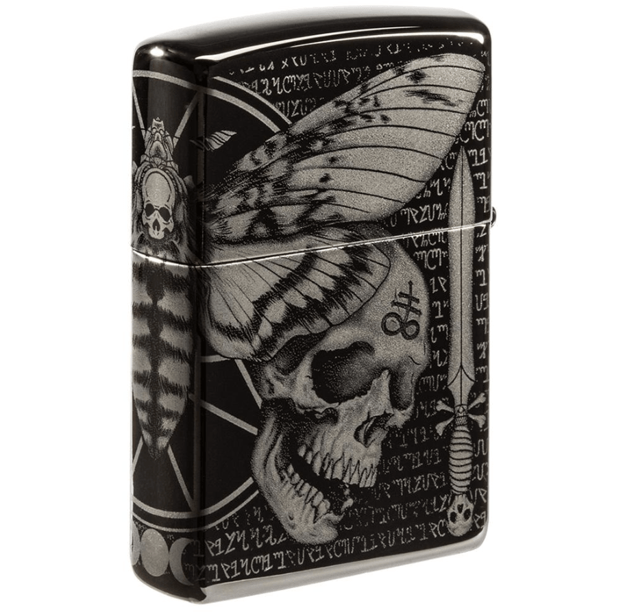 Zippo - Hawkmoth High Polish Black - Lighter - gameon.eu