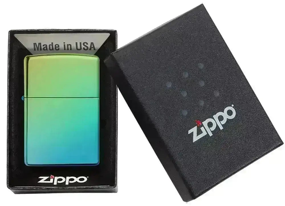 Zippo Lighter - Klassisk Høypolert Teal - Game-On.no