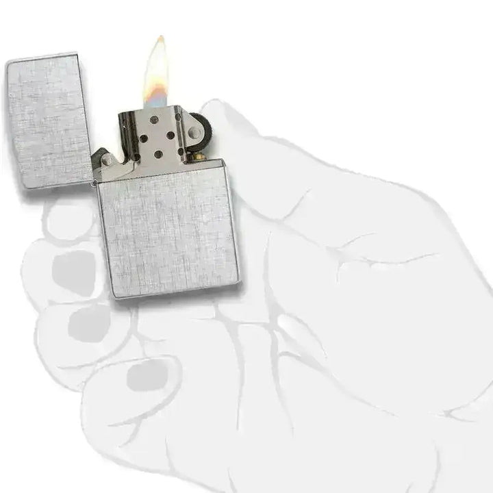 Zippo Lighter - Linen Weave - Chrome - Game-On.no