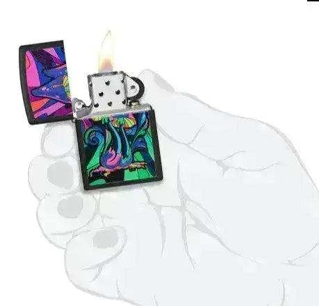 Zippo Lighter - Magic Mushrooms Neon Motiv - Game-On.no