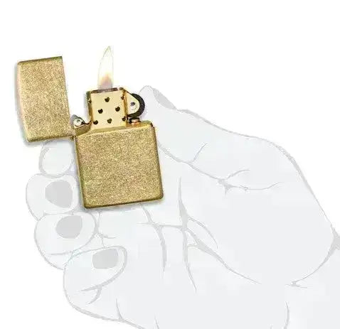 Zippo Lighter - Tumbled Brass - Game-On.no