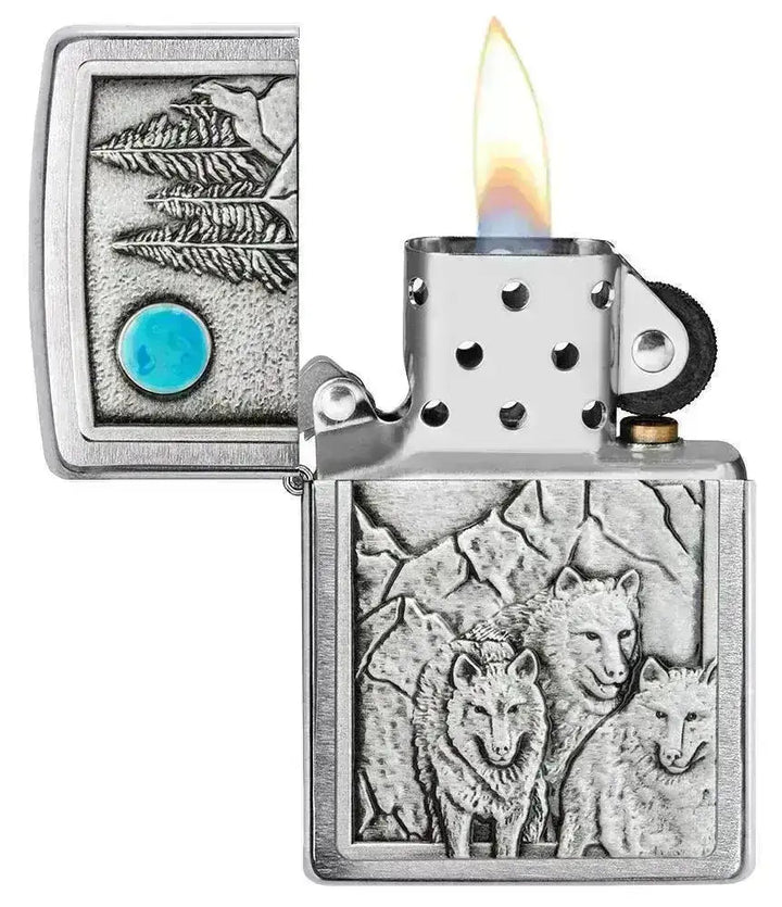 Zippo Lighter - Ulveflokk i Månelys - Game-On.no
