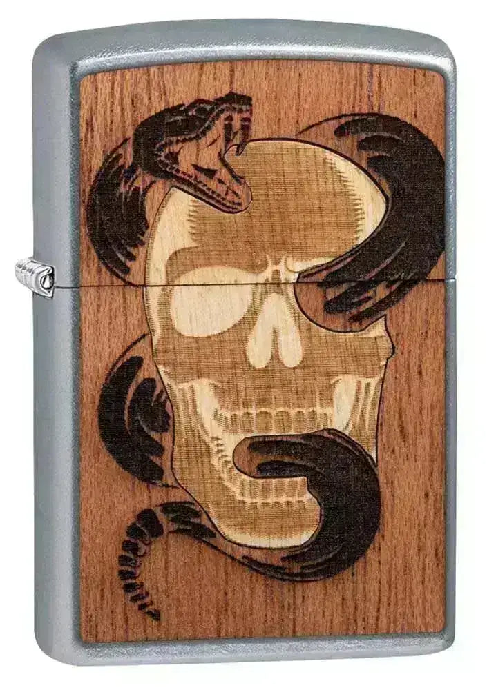 Zippo Lighter - WOODCHUCK USA Slange og Hodeskalle - Game-On.no