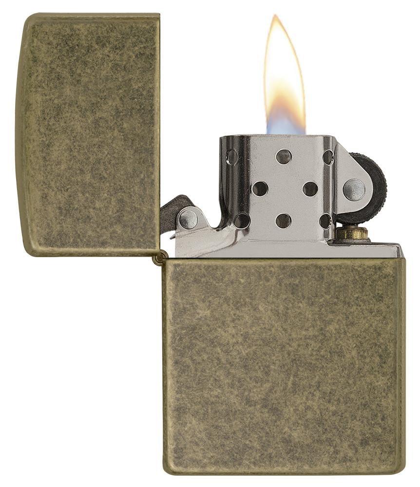 Zippo - Plain Antique Brass - Game-On.no