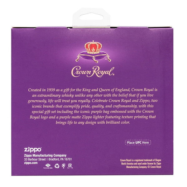Zippo Crown Royal gavesett, vinkel
